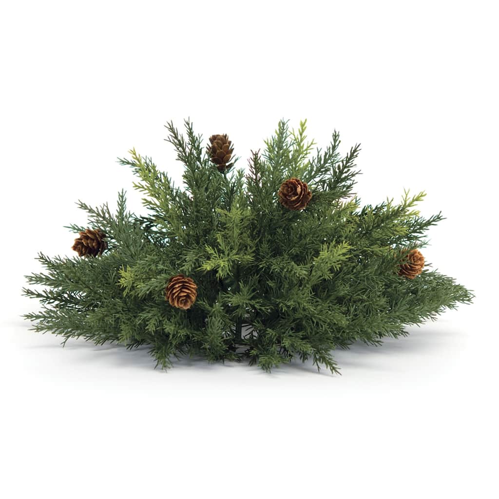 Half Sphere Arborvitae Artificial Christmas Bush - 13" - Green Brown