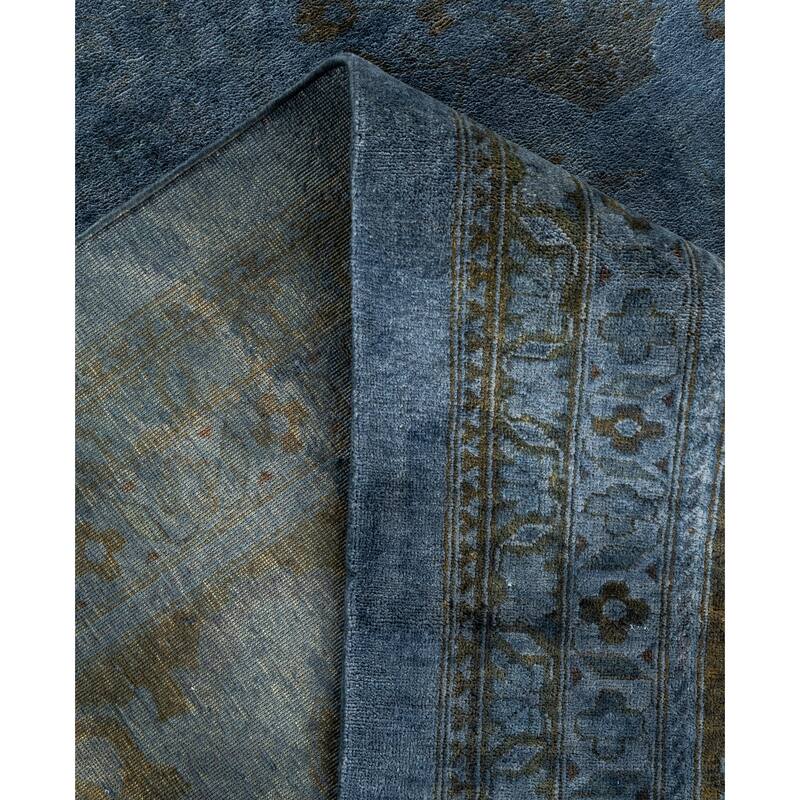 Overdyed One-of-a-Kind Hand-Knotted Area Rug - Gray - 12' 3" x 15' 3"