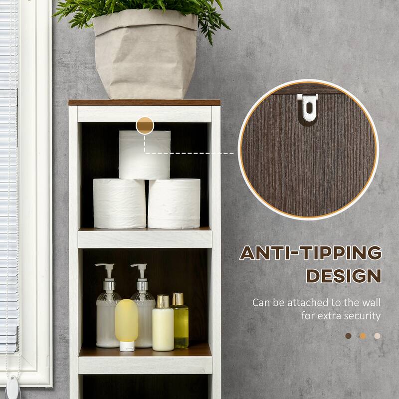Kleankin Tall Bathroom Storage Cabinet - White