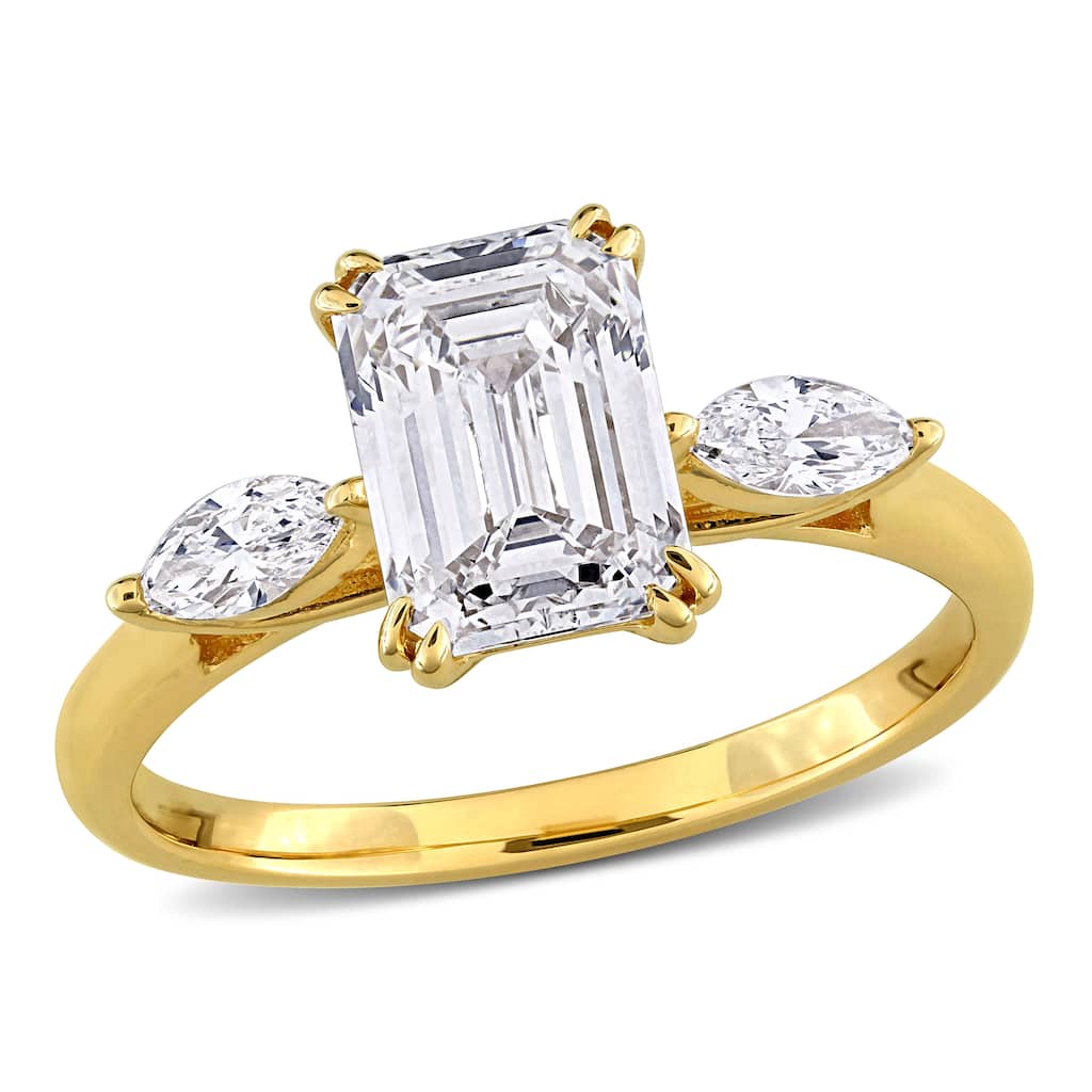 Miadora 2 1/3ct TW Emerald Marquise-Cut Lab-Grown Diamond Engagement Ring 14k Yellow Gold