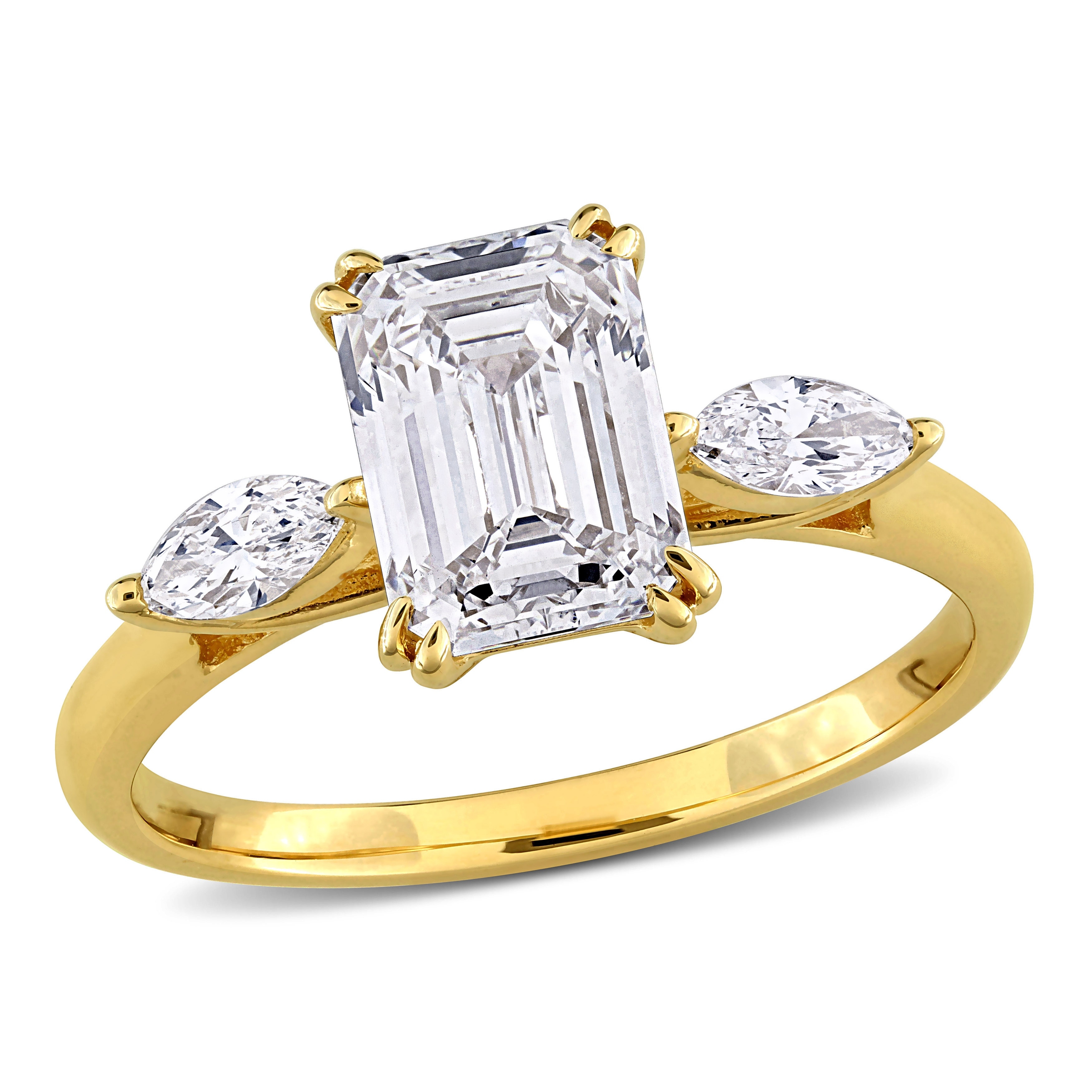 Miadora 2 1/3ct TW Emerald Marquise-Cut Lab-Grown Diamond Engagement Ring 14k Yellow Gold