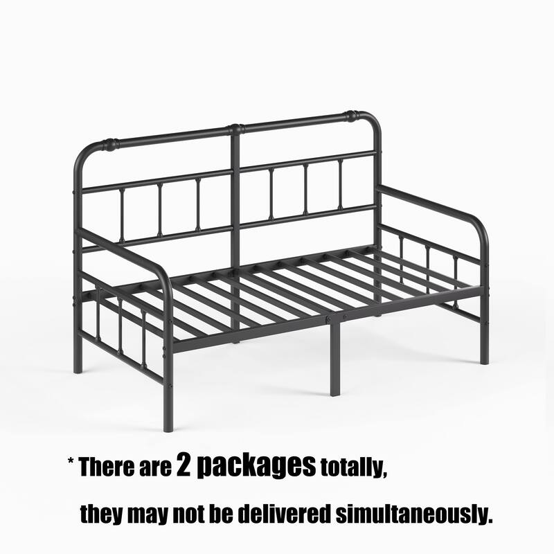 Metal Twin Daybed Frame, 2-in-1 Space-Saving Sofa Bed for Living Room, Guest Room