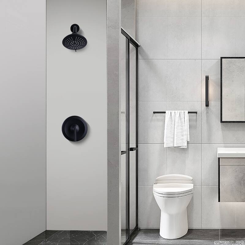 WOWOW 5-Patterns Wall Mount Shower Faucet with Valve