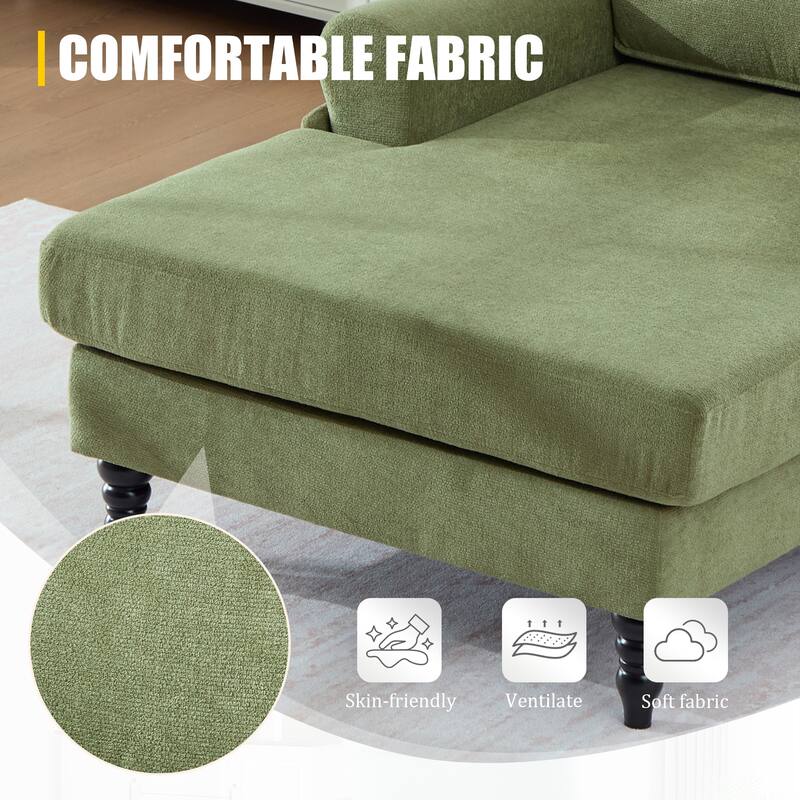 Modern Minimalist Chenille Fabric Chaise Lounge Recliner Single Sofa Living Room Bedroom Rest Chair