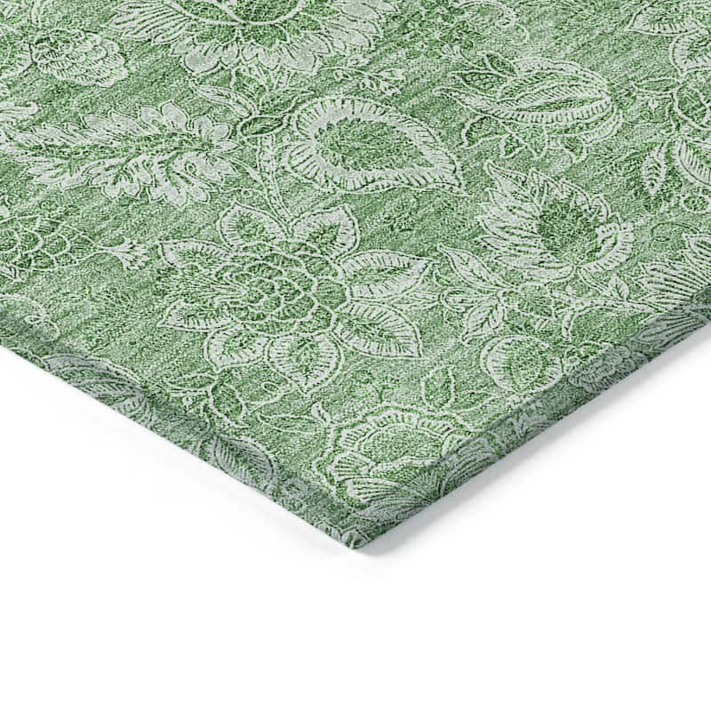 HomeRoots Floral Transitional Rectangle Outdoor Rug