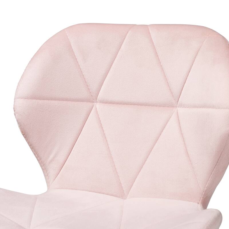 Savara Contemporary Glam and Luxe Velvet Fabric and Gold Metal Swivel Office Chair
