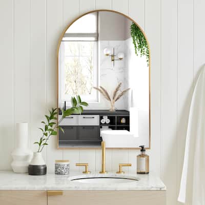 Arched Aluminum Alloy Framed Decorative Wall Mirror