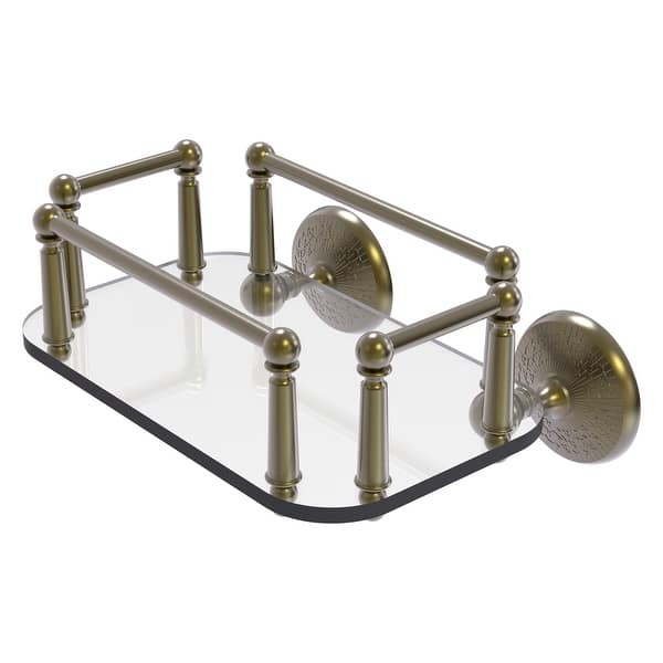 slide 2 of 18, Allied Brass Monte Carlo Collection Wall Mounted Glass Guest Towel Tray Antique Brass