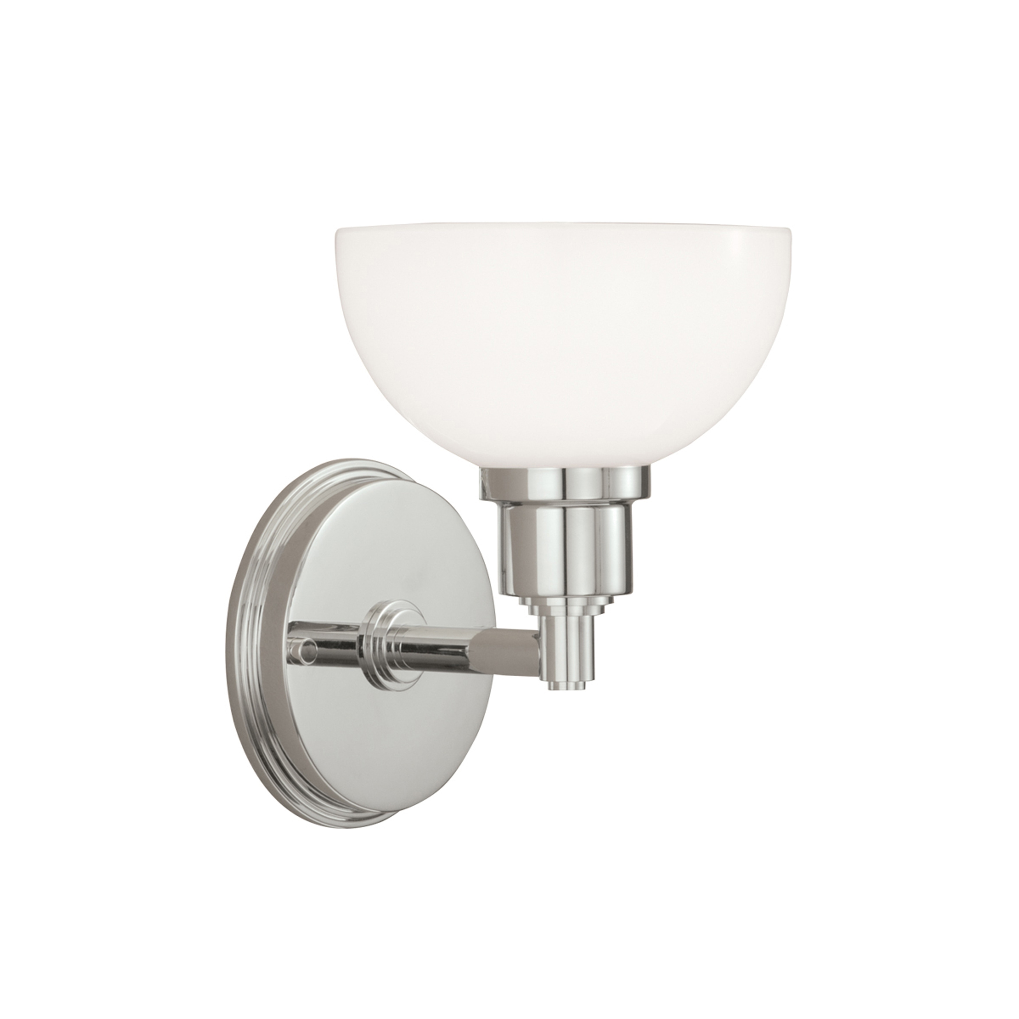 Atlas Lighting Whitman Nickel and Glass 1-Light Sconce - 8.5 inch H