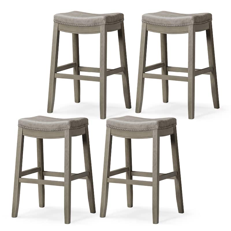 Maven Lane 31" Sophia Backless Bar Height Kitchen Stool - Set of 4 - Pebble Grey