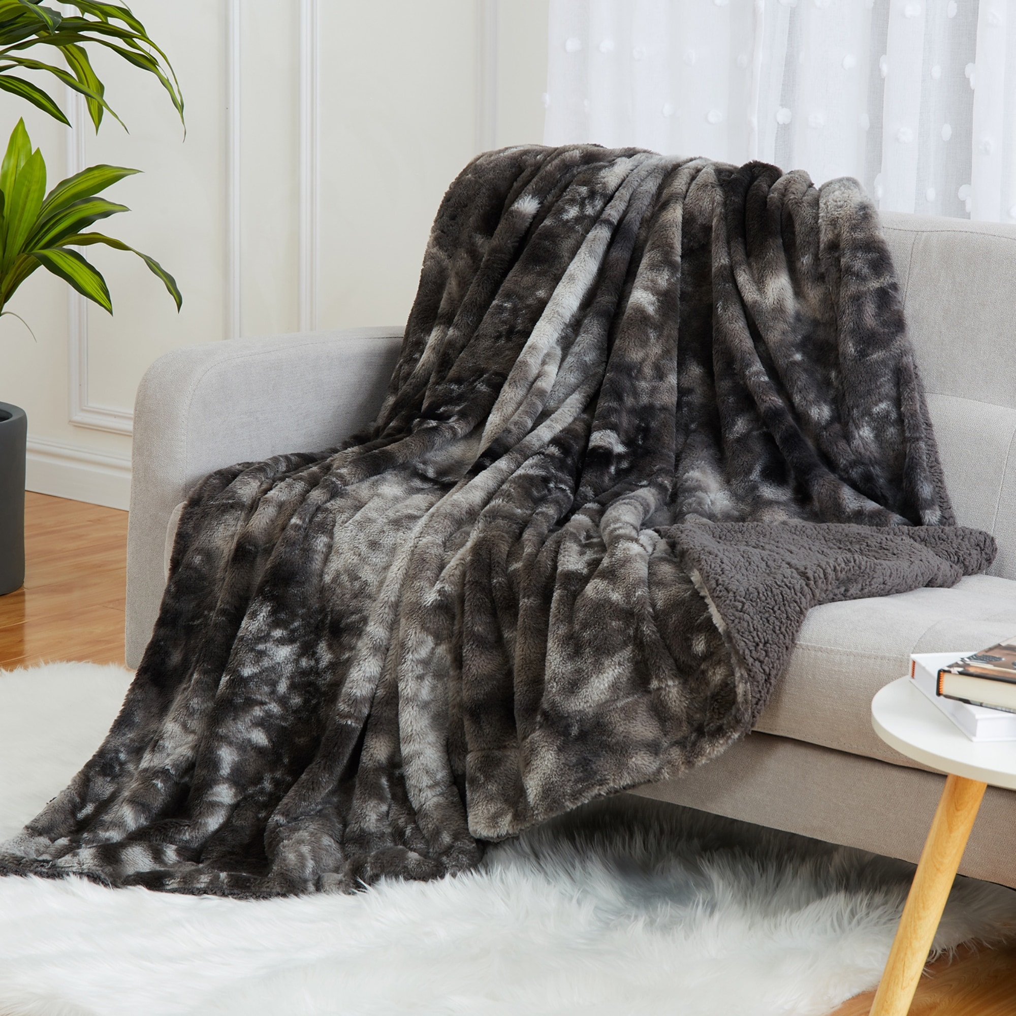 Faux Fur Sherpa Fleece Throw Blanket for Couch Bed Bath Beyond
