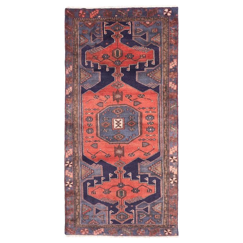 ECARPETGALLERY Hand-knotted Andelz Dark Navy Wool Rug - 3'3 x 6'6