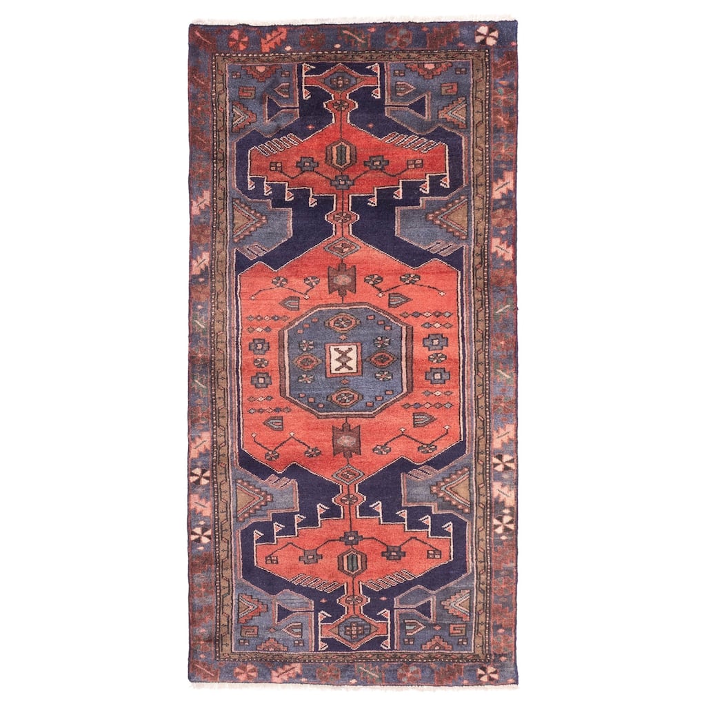 ECARPETGALLERY Hand-knotted Andelz Dark Navy Wool Rug - 3'3 x 6'6