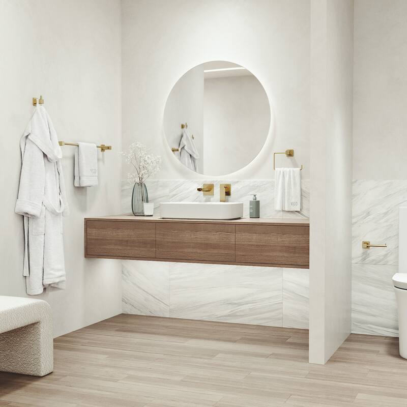 VIGO Meridian 4-Piece Bathroom Hardware Accessory Set with 24 in. Towel Bar, Toilet Paper Holder, Hand Towel Holder, Hook