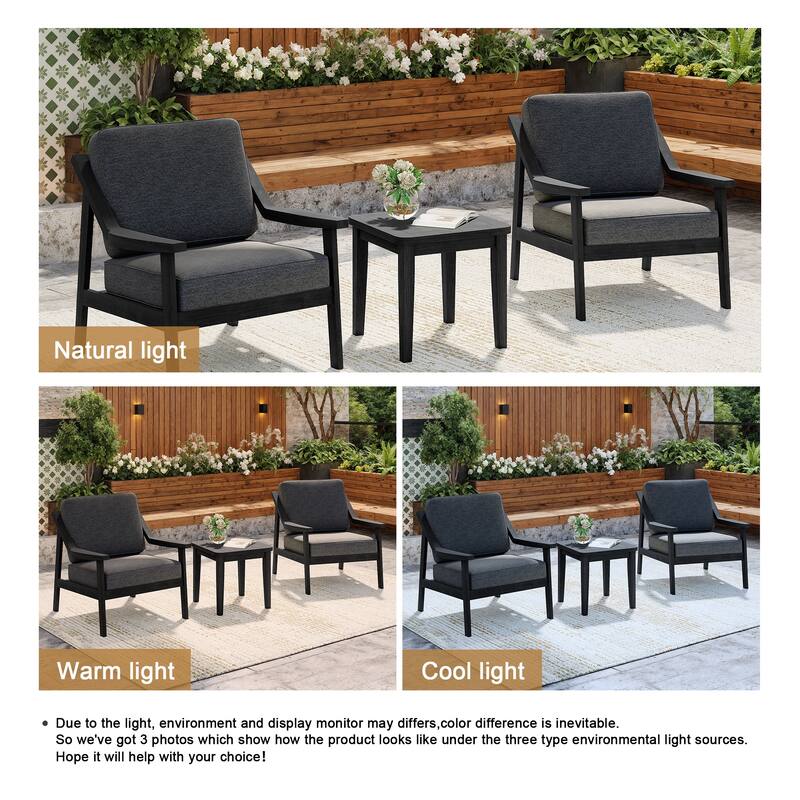 Outdoor Patio Wood Bistro Set/Loveseat Set