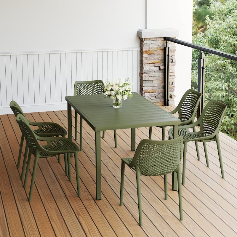 Frond and Form 6-Person Outdoor Rectangular Dining Set