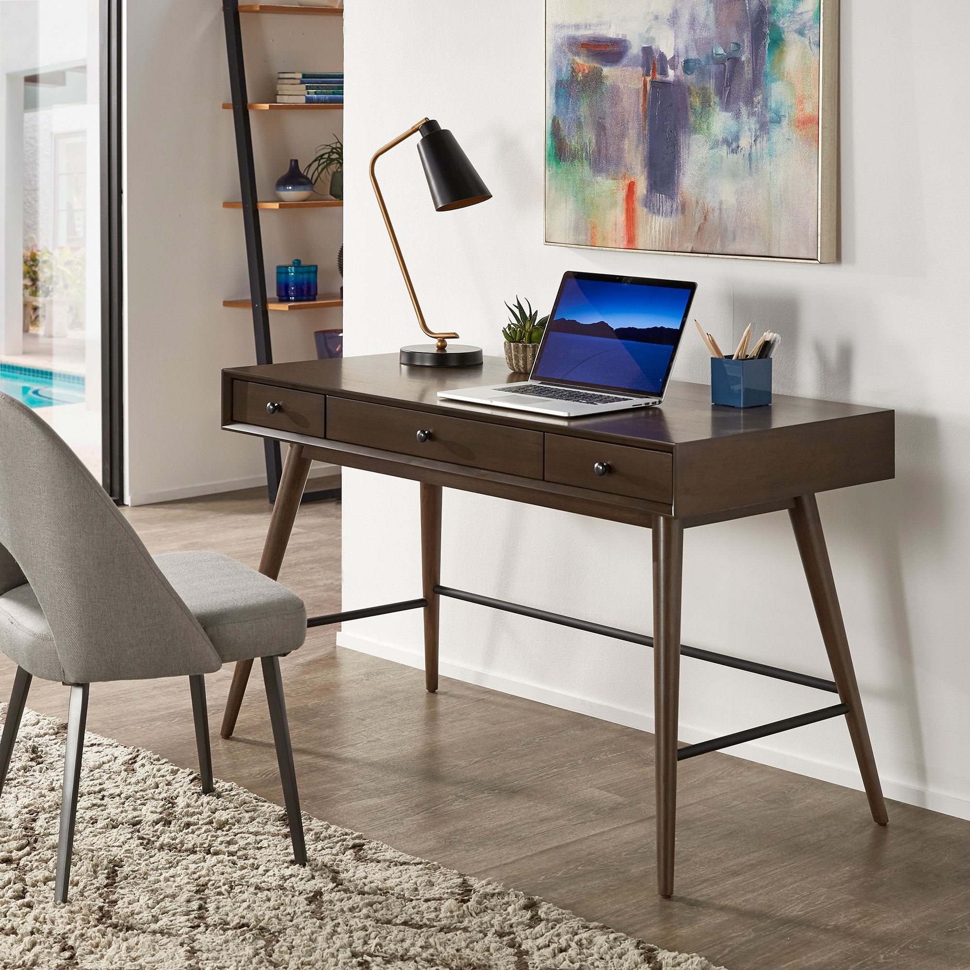 Aksel Wood 3-drawer Writing Desk by iNSPIRE Q Modern - Overstock
