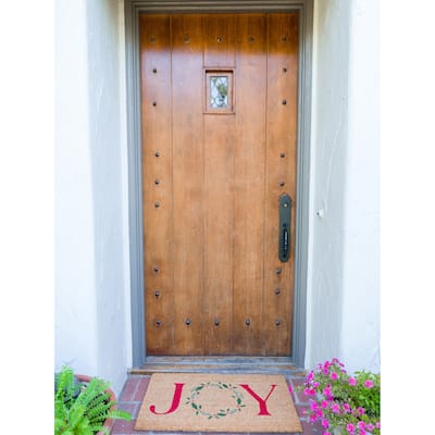 17" x 30" Coir Mat - Joy Wreath