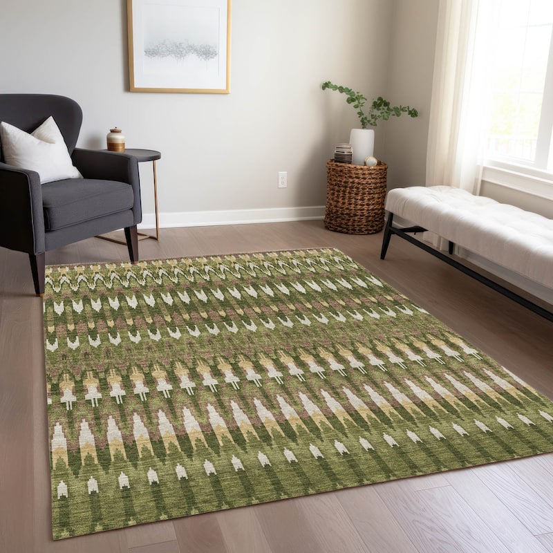 Machine Washable Indoor/ Outdoor Chantille Moroccan Boho Rug