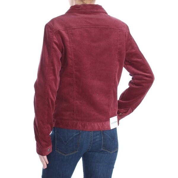 burgundy denim jacket womens
