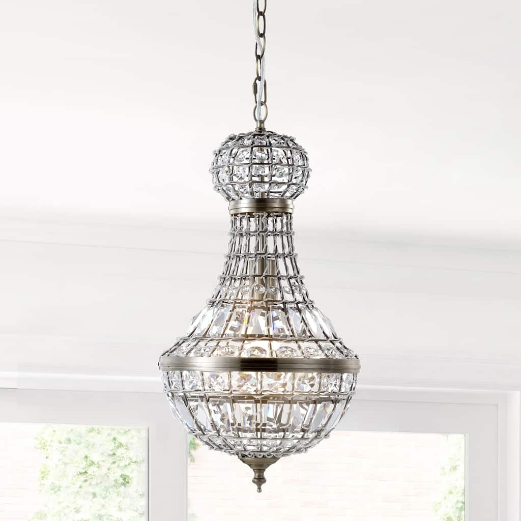 Tribeca 10" Crystal/Metal Empire LED Pendant, by JONATHAN Y