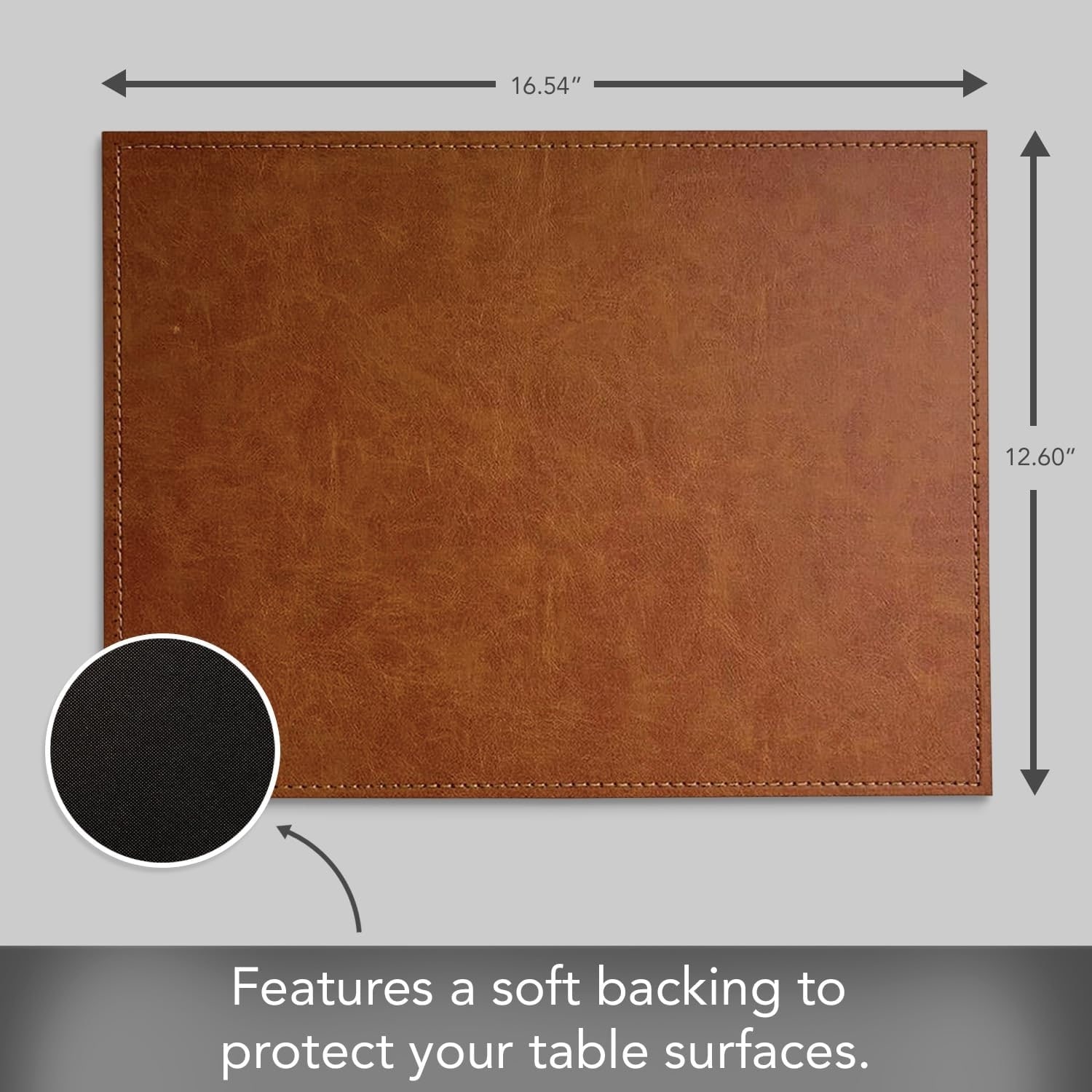 Luxurious Vegan Faux Leather Placemats, Set of 4, Look and Feel of