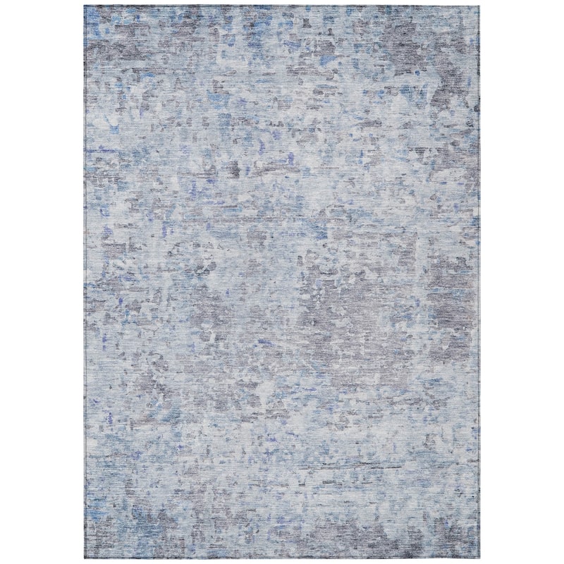 Machine Washable Indoor/ Outdoor Abstract Modern Chantille Rug