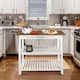2-shelf Natural Solid Wood Top Kitchen Island