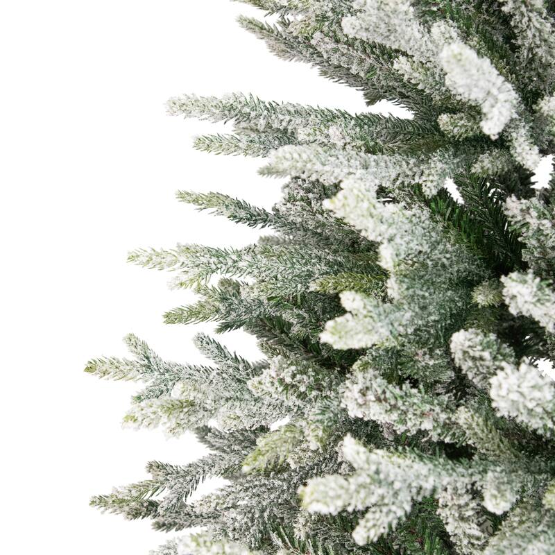 Real Touch™ Medium Flocked Snowcap Grove Fir Artificial Christmas Tree - 6.5’ - Unlit - 6.5 Foot