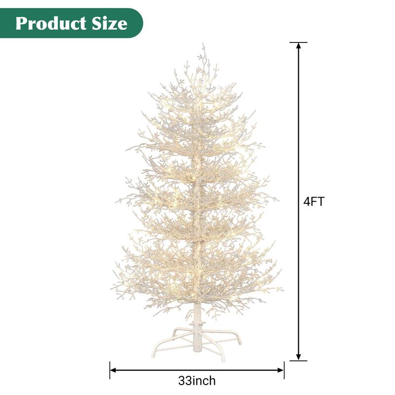 4FT Pre-lit Aspen Fir Artificial Christmas Tree for Home Party - N/A