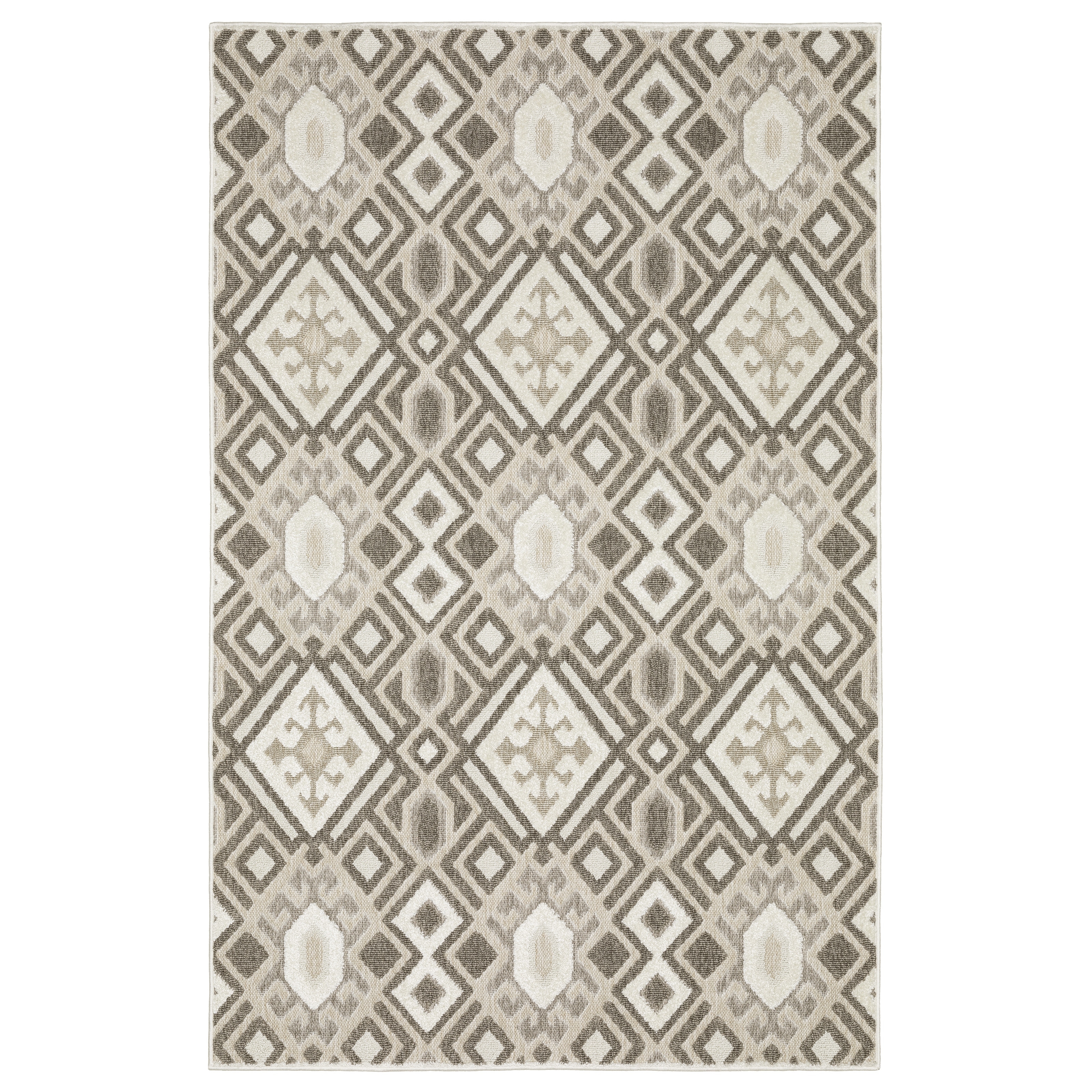 Style Haven Thassos Tribal Diamonds Brown/ Beige Mixed Pile Area Rug