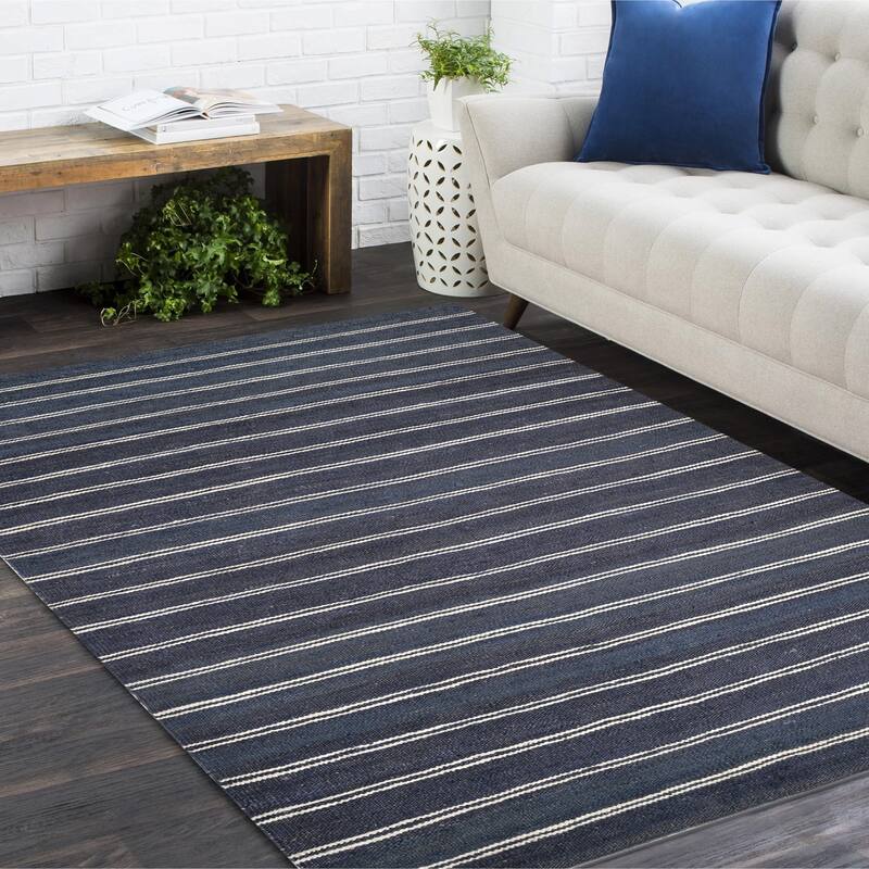 Overton Handmade Modern Contemporary Striped Area Rug