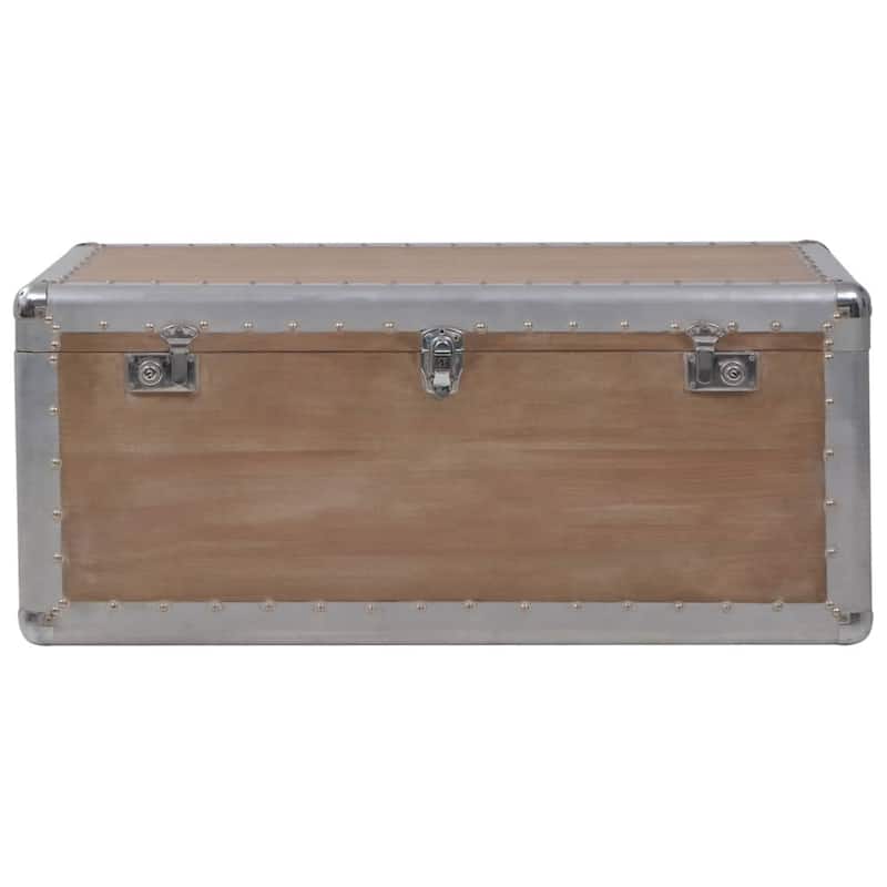 vidaXL Storage Box Solid Fir Wood 35.8"x20.5"x15.7" Brown
