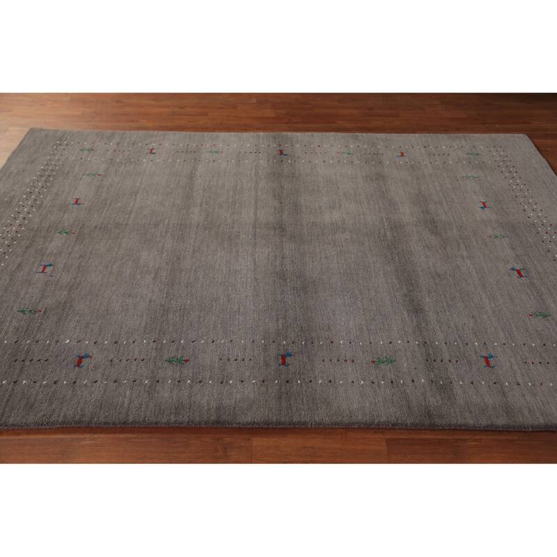 Tribal Gabbeh Oriental Area Rug Handmade Wool Carpet - 5'7" x 7'11"