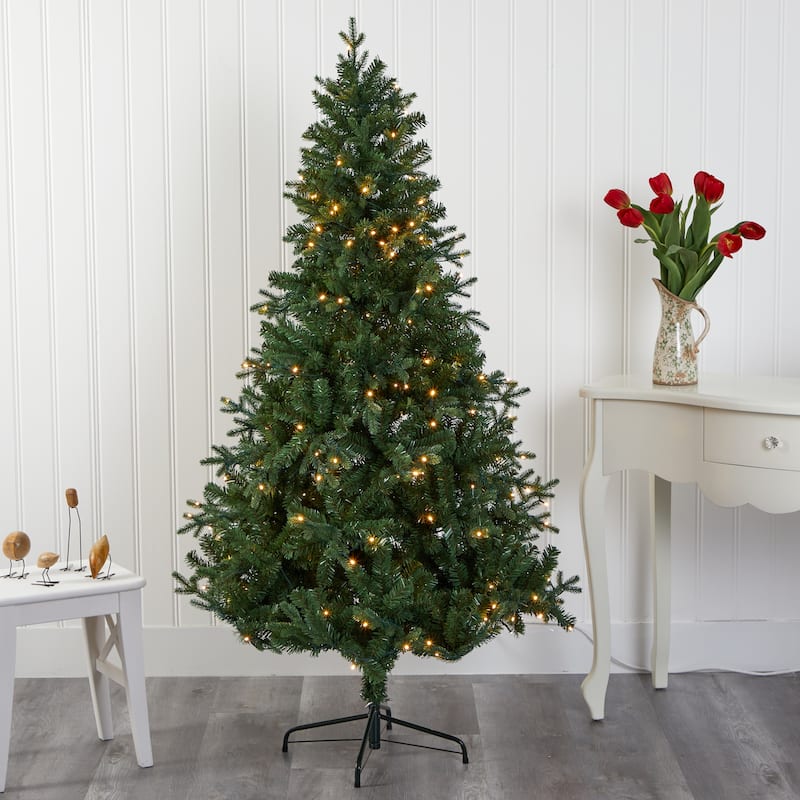 Pre-Lit Vermont Fir Medium Artificial Christmas Tree - 6' - Clear LED Lights - 6 Foot