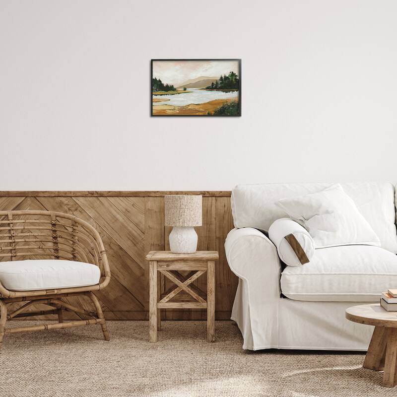 Stupell Relaxing Valley Lake Framed Giclee Art Design By Max Maxx