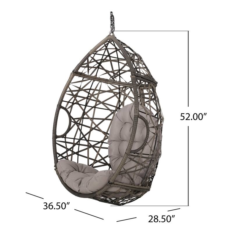 Cayuse Wicker Outdoor Hanging Egg Chair (Stand Not Included) by Christopher Knight Home