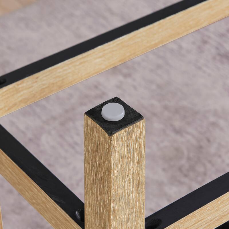 59" Bar Table Set with Power Outlet, Industrial Breakfast Table with 3 Stools, 4 Piece Counter Height Bar Table and Chair Set