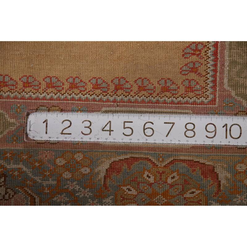 Hand Knotted Oriental Silk Carpet Transitional Geometric Multi-Colored Anatolian Area Rug - 7' 6'' X 4' 0''