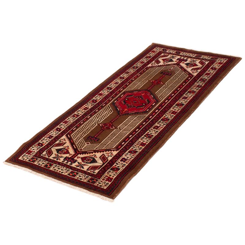 ECARPETGALLERY Hand-knotted Konya Brown Wool Rug - 3'7 x 7'9