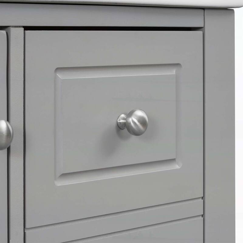 Freestanding Vanity Set with Shelf and Three Drawers,Soft Close Door