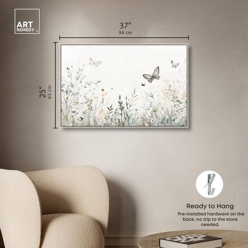 Butterfly Field Canvas by Art Remedy