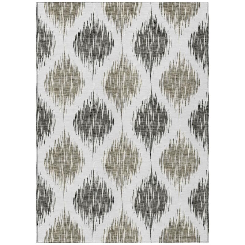 Machine Washable Indoor/ Outdoor Chantille Geo Contemporary Rug