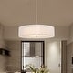 preview thumbnail 41 of 71, 3-Light 20"W Drum Fabric Semi Flush Mount Pendant Chandelier