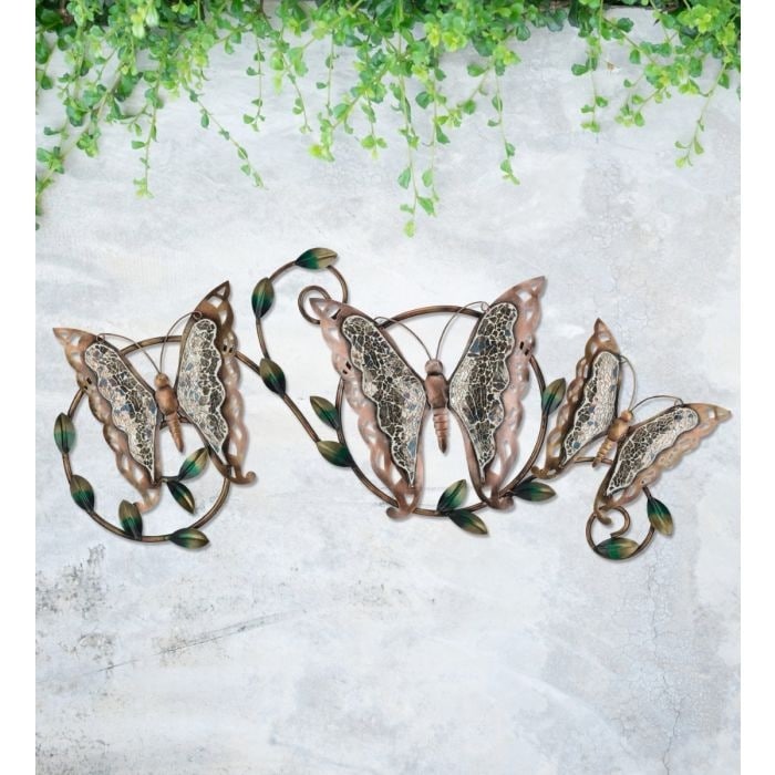 Mosaic Triple Butterfly Wall Decor - Overstock - 36689115