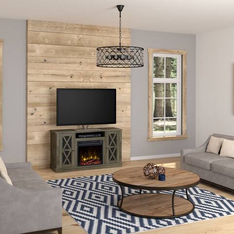 Bayport Fireplace TV Stand for TVs up to 55 inches, Spanish Gray
