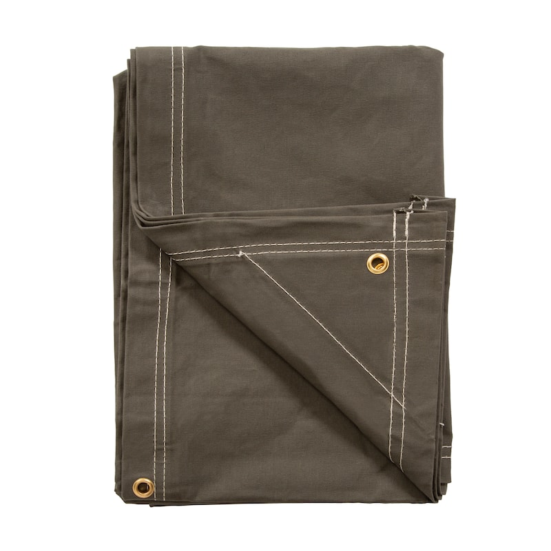 Stansport Heavy-Duty Canvas Tarp 5' x 7' - O.D. Green - 5" L x 7" W x 5" H - Green