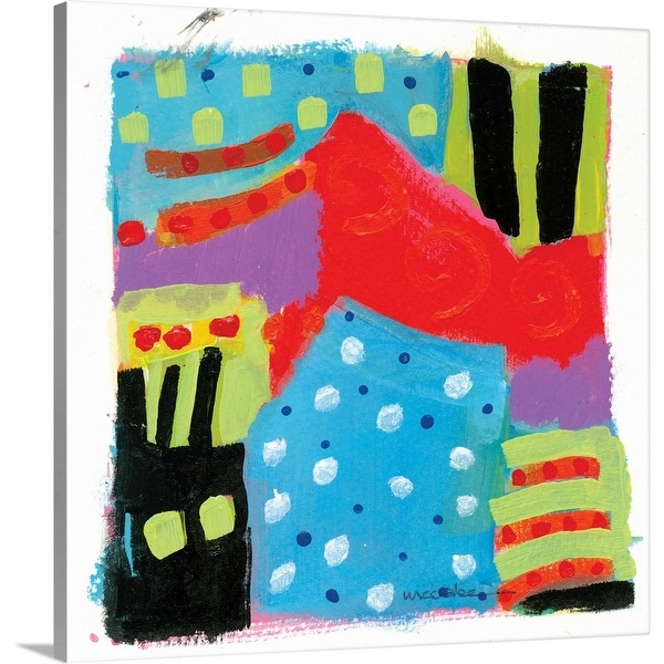 "Blue Polka Dot House" Canvas Wall Art