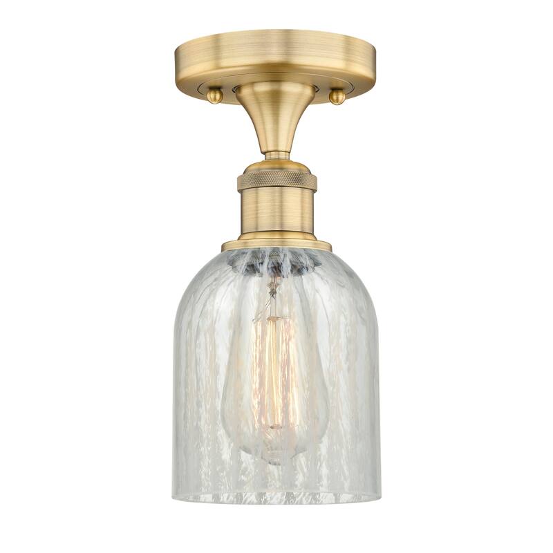 Innovations Lighting Edison Caledonia - 1 Light 5" Semi-Flush Mount - Mouchette/Brushed Brass