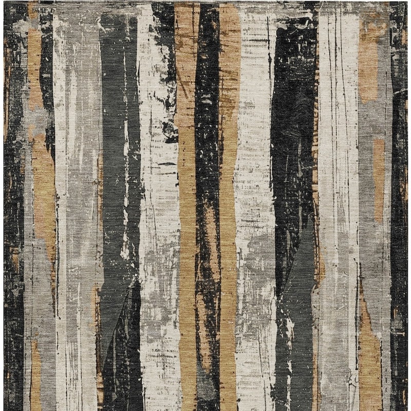 HomeRoots Striped Transitional Rectangle Outdoor Rug